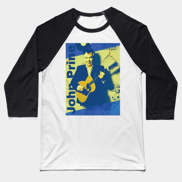 John Prine  -- Retro Art Baseball T-Shirt by Trendsdk